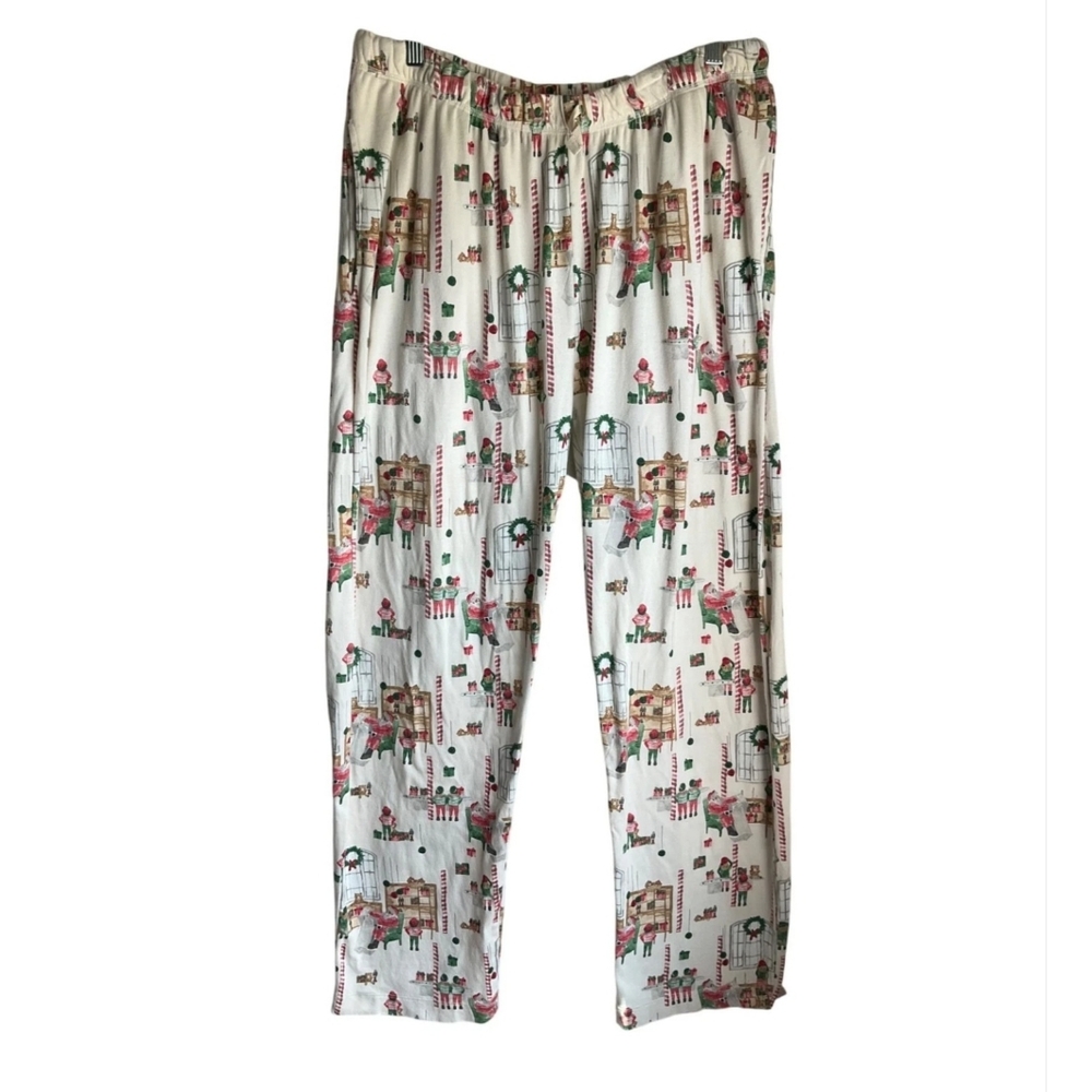 Burt's Bees Womens Sz XXL Organic Cotton Pajama Pants Christmas Print